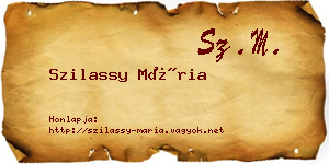 Szilassy Mária névjegykártya